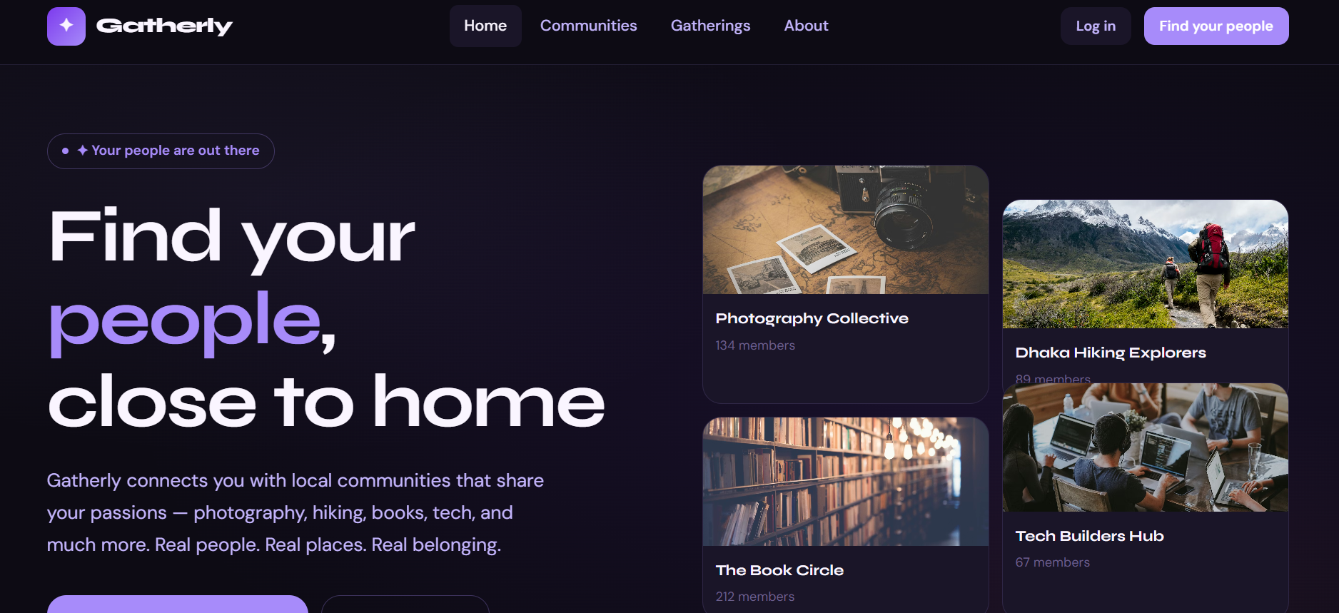 Gatherly project screenshot